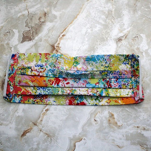 HAND CRAFTED Face Mask Paint Splatter Colorful Cotton - Adult - Pocket Style - Picture 6 of 14